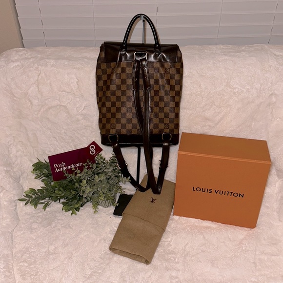 LOUIS VUITTON Damier Ebene Soho Backpack 1999 Classic mint Authentic Vintage - Picture 3 of 16